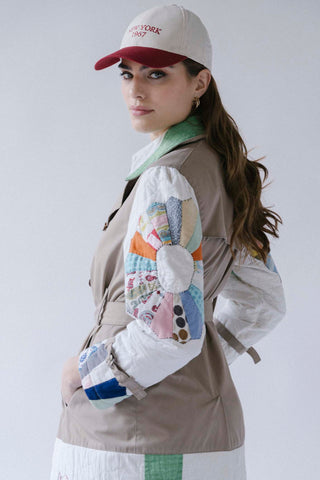 GOAT Vintage +REwork Quilted Trench    Jacket  - Vintage, Y2K and Upcycled Apparel