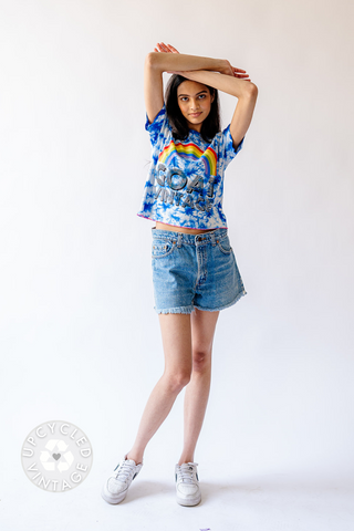 GOAT Vintage Cropped Tie Dye Tee